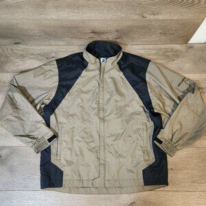 FootJoy DryJoys Jacket Men Large Beige Full Zip Golf Waterproof Windbreaker